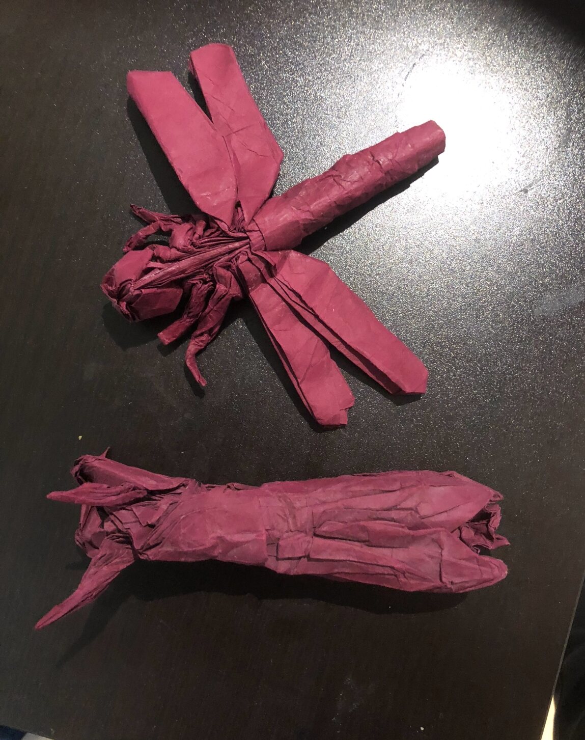 Origami sculpture closeup